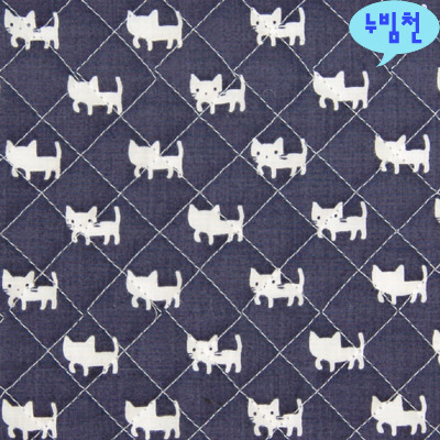 면혼방 누빔천 고양이小(네이비)-2990