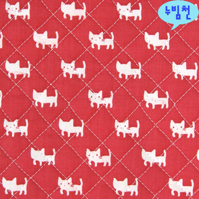 면혼방 누빔천 고양이小(레드)-2991