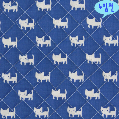 면혼방 누빔천 고양이小(블루)-2993